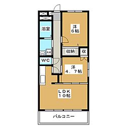 マンションコンセルジュ 2LDKの間取図画像