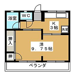 中島アパート 1Kの間取図画像