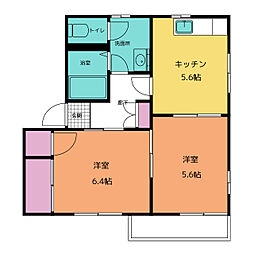 フォレストパークD 2Kの間取図画像