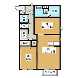 CS鶴賀ブレインマンション 2LDKの間取図画像