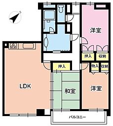 さくら都市マンション３番館 5階3LDKの間取り