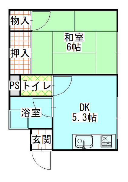 西田ビル 2East号室｜岡山県岡山市北区幸町(賃貸マンション1DK・2階・23.40㎡)の写真 その2