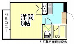 ファイブ南方 1Kの間取図画像