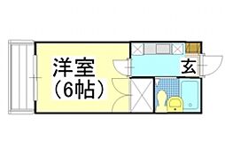 サンレック中井 1Kの間取図画像