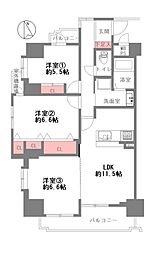 ライオンズマンション鶴橋 3LDKの間取図画像