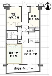 ディオ・フェルティ大今里 2LDKの間取図画像