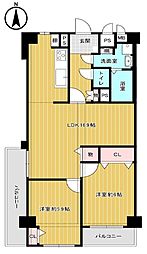 シャルマンコーポ今里 2LDKの間取図画像