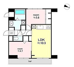 ライオンズマンション小岩第3 2LDKの間取図画像
