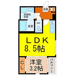 Soltercer鳴海 1階1LDKの間取り