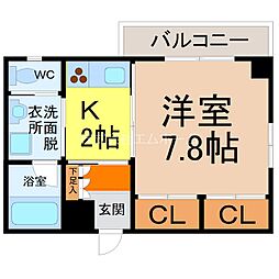 アーバンウェストみなみ 1Kの間取図画像