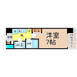 パークフラッツ金山 1Kの間取図画像