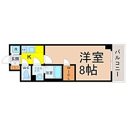 エスリード大須プレシア 1Kの間取図画像