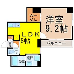アレーヌコート金山 1LDKの間取図画像