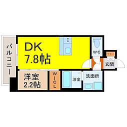 メイクスWアート上前津V 1DKの間取図画像