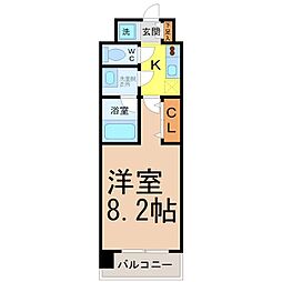 ルクレ新栄レジデンス 1Kの間取図画像