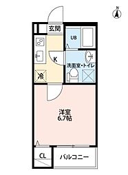 フィローネ高畑 1Kの間取図画像