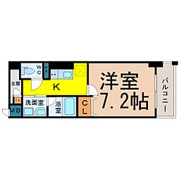 アフロディーテ 1Kの間取図画像