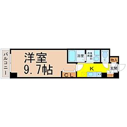 スマイルシティーM 1Kの間取図画像