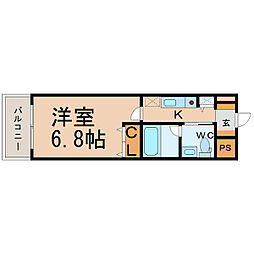 ラヴィ・アン・ローズ 1Kの間取図画像