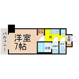 ヴィラマリオン 1Kの間取図画像
