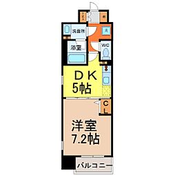 フローラル東別院 1DKの間取図画像