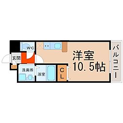 ソラナ平安 ワンルームの間取図画像