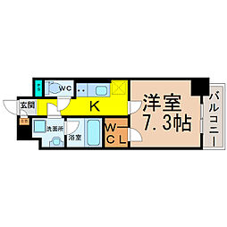MONYOIE 1Kの間取図画像