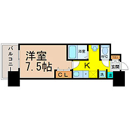 グランカーサ千代田 1Kの間取図画像