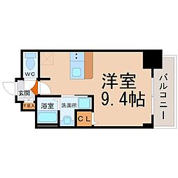 プレサンスナゴヤ桜通ビッグビート 1Kの間取図画像