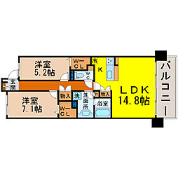 ロイヤルパークス千種 2LDKの間取図画像