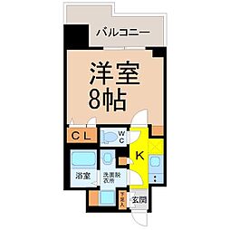 プレサンス丸の内雅風 1Kの間取図画像