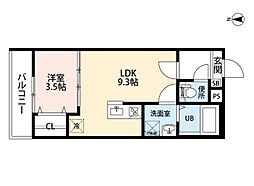 KBYFutase 1LDKの間取図画像