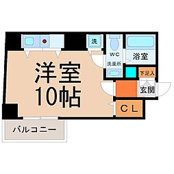 LIVCITY大須 ワンルームの間取図画像