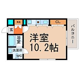 LIVCITY大須 ワンルームの間取図画像