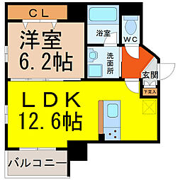 PerteKanayama 1LDKの間取図画像
