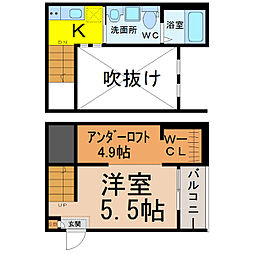Tross港栄 1Kの間取図画像