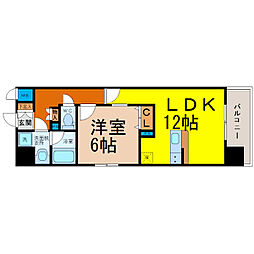 プレサンス丸の内雅風 1LDKの間取図画像