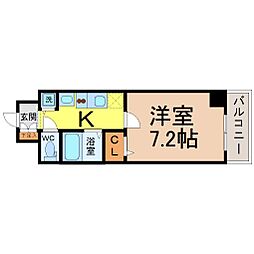 ベレーサ金山 1Kの間取図画像