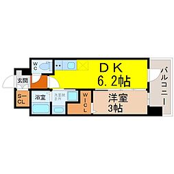 エステムコート名古屋セントリア 1DKの間取図画像