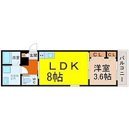エステイトN名古屋星崎 1LDKの間取図画像