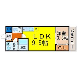 アルバーノ千種スピカ 1LDKの間取図画像