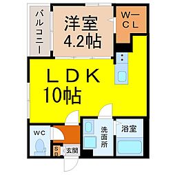 ハーモニーテラス柳田町2 1LDKの間取図画像