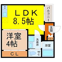 ハーモニーテラス中村公園 1LDKの間取図画像