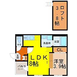 フォルテシア 1LDKの間取図画像