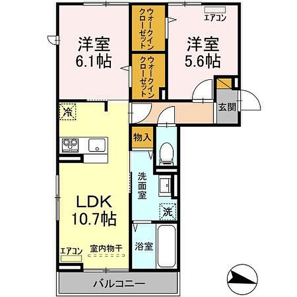 Krone 303号室｜茨城県守谷市百合ケ丘(賃貸アパート2LDK・3階・56.67㎡)の写真 その2