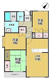 レジデンス平成 3LDKの間取図画像