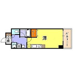 カスタリア三宮 ワンルームの間取図画像