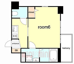 Ｃｉｏｎ　ＫＯＢＥ　Ｂａｙｓｉｄｅ 8階1Kの間取り