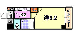 エステムコート新神戸エリタージュ 1Kの間取図画像