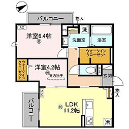 La　Maison林崎 305 3階2LDKの間取り